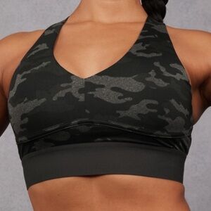 Fabletics All Day Every Day Bra Black, Green & Gray Camo Women's XL